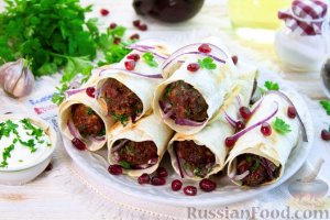 Хрустящий лаваш и сочный фарш.
МИНИ-КЕБАБ В ЛАВАШЕ
