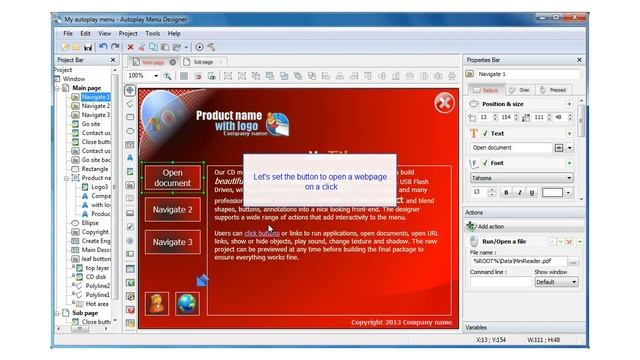 How to create an autorun CD/USB menu using Autoplay Menu Designer 5 - Quick Start