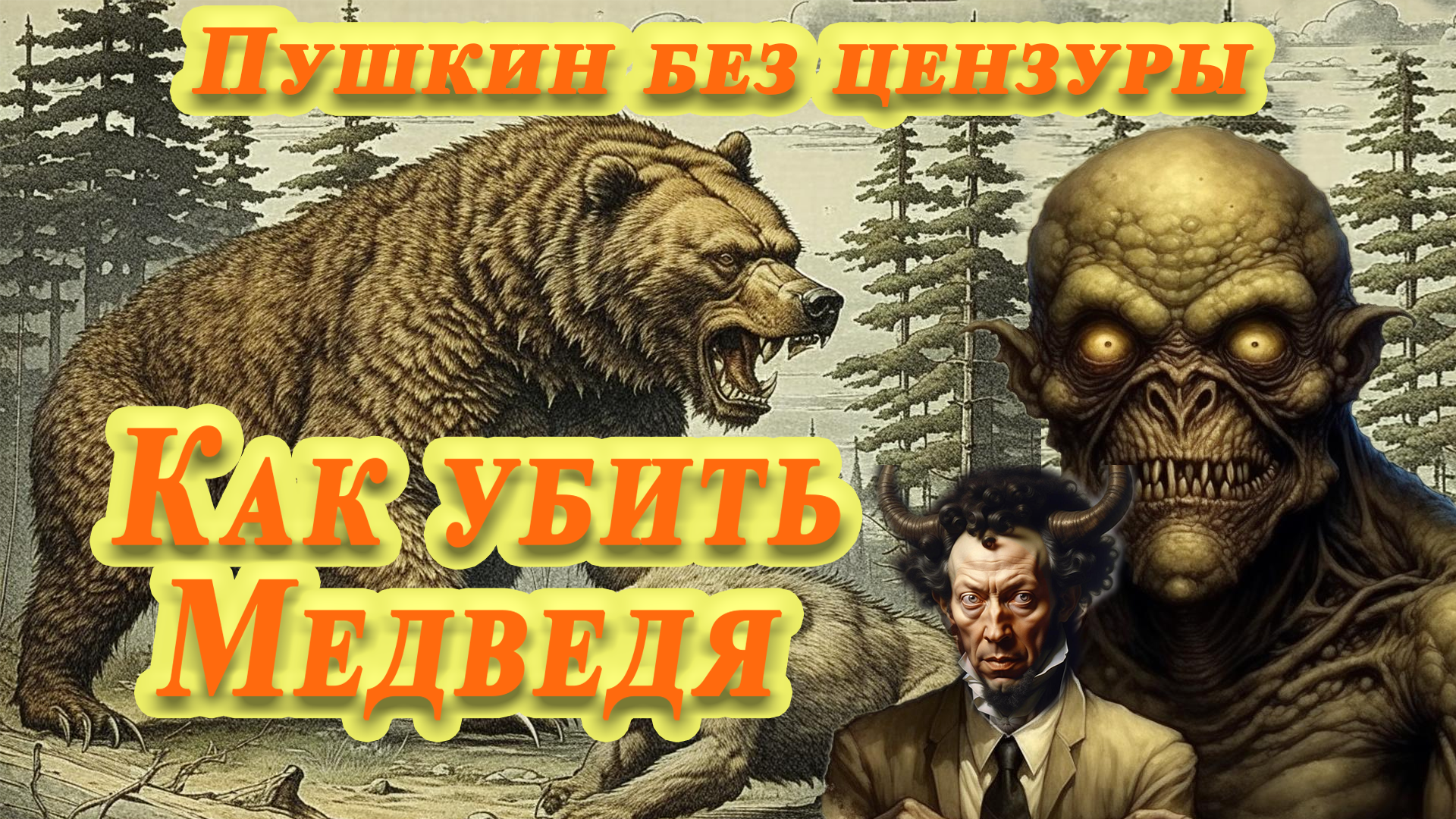 Рассказ "Как убить медведя" — графомания Пушкина. Недетские сказки Пушкина