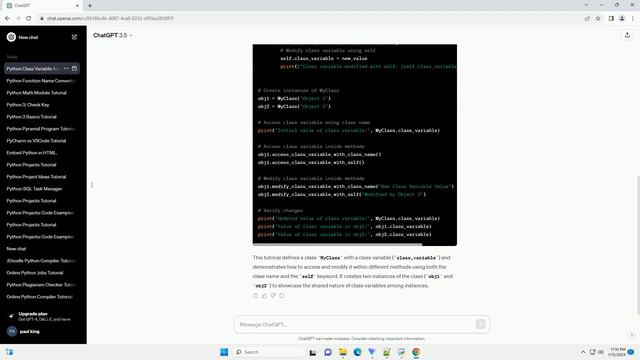 python access class variable inside method