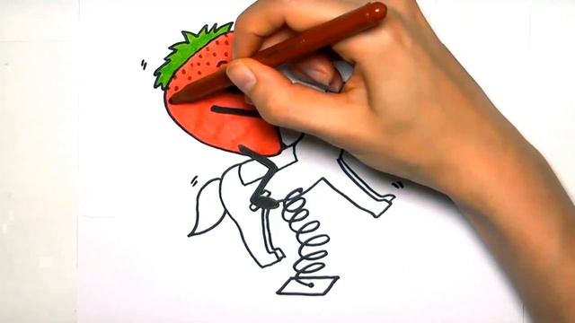 Рисуем и раскашиваем Веселые фрукты! Грушка, Клубничка и Вишенка\\ Рисование для девочек!