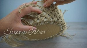 Невероятно красивая корзина из джута своими руками