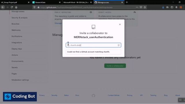 How to add collaborators to a Github repository ✅ | English |  Simple steps