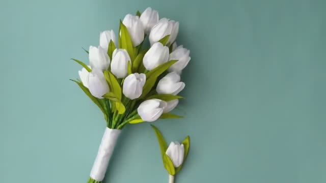 Сделай сам Простой цветок тюльпанов из атласной ленты своими руками _ Свадебный букет тюльпанов,