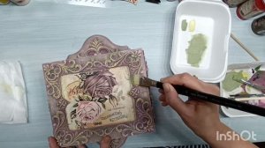 Ключница с розами. Декор, декупаж, многослойное окрашивание.