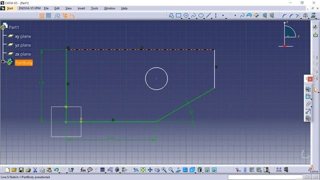 007 CATIA V5 Lessons: How to give dimensions to any sketch in Catia V5 software? смотреть онлайн