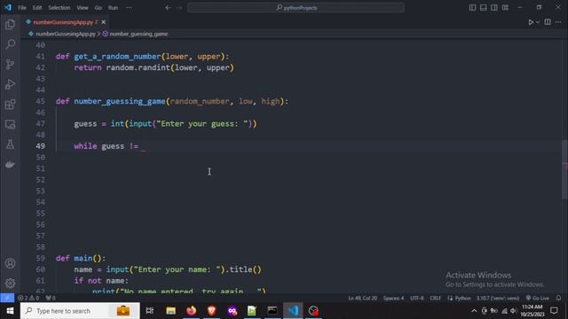 Python Project For Beginners: Number Guessing Game App