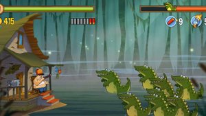 Swamp Attack  Прохождение Мультяшной Игры против зомби крокодилов бобров енотов комаров монстров