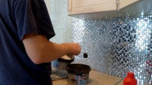 Фартук кухни из зеркальной мозайки