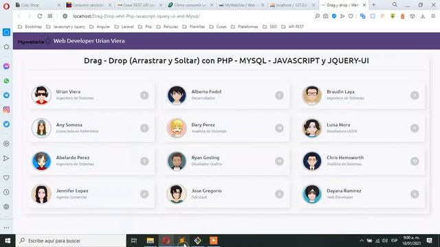? Drap & Drop con PHP - MYSQL - JAVASCRIPT ?