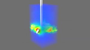 3D визуализация симуляции перемешивания жидкости