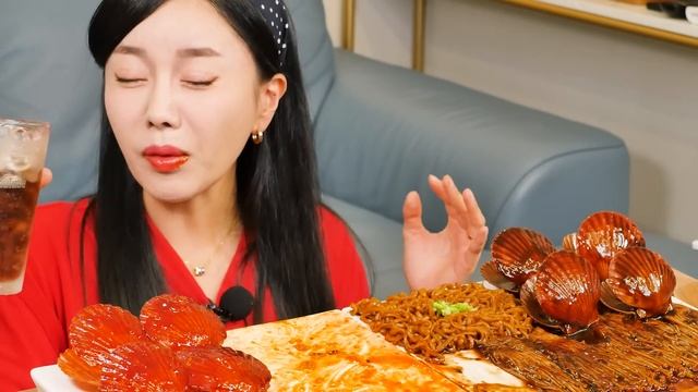 불닭 & 짜장? 팽이버섯 짜파게티 불닭볶음면 먹방 Spicy Enoki mushroom Jjajang Ramen Recipe Seafood Mukbang ASMR Ssoyoung