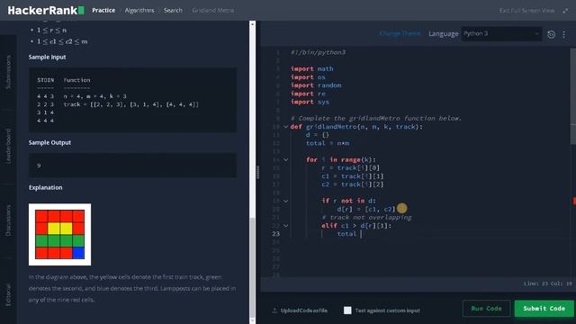 165 - Gridland Metro | Search | Hackerrank Solution | Python