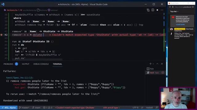 John learns moar Haskell -- livestream