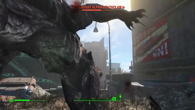 Fallout 4 Legendary Alpha Deathclaw Powerfist Fight