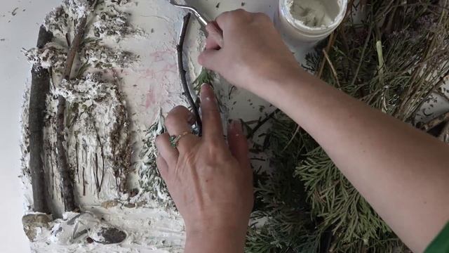 Превращаем старую картину в объёмное панно из природных материалов. МК Наташи Удовиной. смотреть онлайн