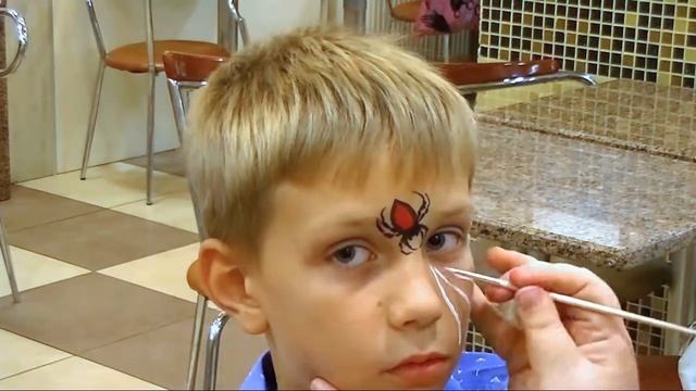 Аквагрим Паучок смотреть онлайн