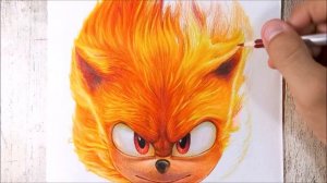 Drawing Super Sonic (Sonic the Hedgehog 2) | Fame Art