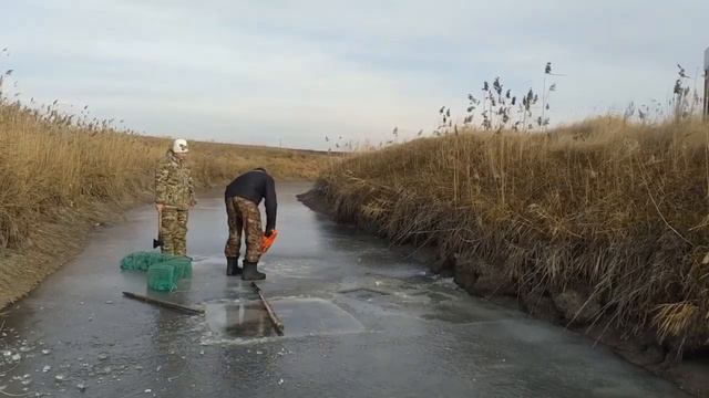 Ловим живца для рыбалки на пересохшей речке.#зимняярыбалка#ловляживца смотреть онлайн