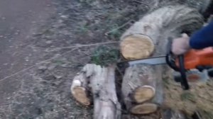 Распил дерева бензопилой STIHL MS180