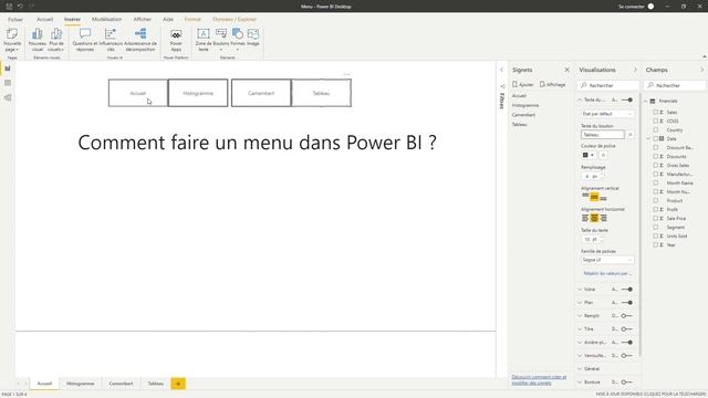 Créer un MENU Avec Les SIGNETS Et La SÉLECTION Dans Power BI? смотреть онлайн