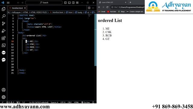 How to create  HTML LIST - PART-1