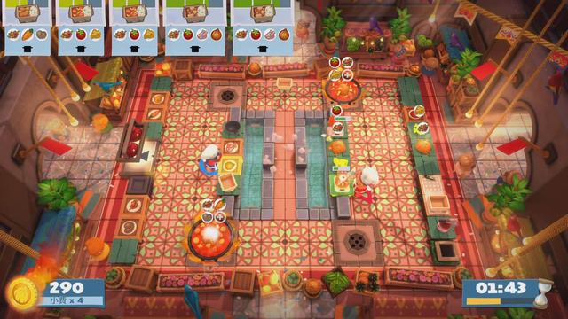 Overcooked! All You Can Eat World Food Festival 3-2 2 players 4 Stars (Score: 714) смотреть онлайн
