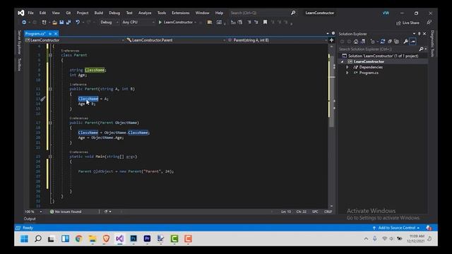 Copy Constructor in C# With Practical Example in Hindi. C# Tutorial for beginners