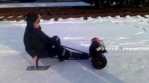 Самодельная мотособака. Пробный пуск.