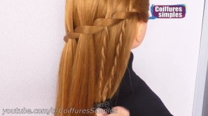 Everyday Hairstyle for girls ? Easy waterfall braid hairstyle ? Tuto Tresse Cascade facile à faire