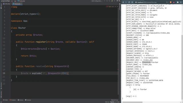 PHP Superglobals - Basic Routing Using The Server Info - Full PHP 8 Tutorial