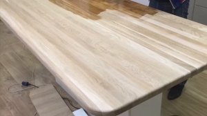 Деревянная Столешница для стола кухни и ванной из массива дерева дуба/ изготовление / производство.