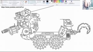 Как нарисовать Танк Мега Гибрид Мультики про танки