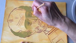 Пишем икону Святителя Николая. Санкирь. ПВА темпера. Яичная эмульсия. Часть 3.