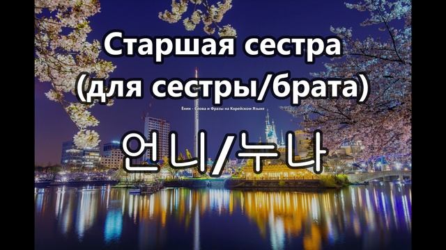 Семья и Люди - Слова на корейском языке. Ёнин.