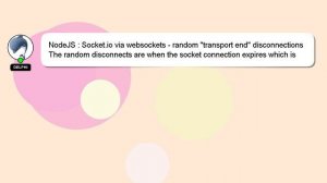 NodeJS : Socket.io via websockets - random "transport end" disconnections