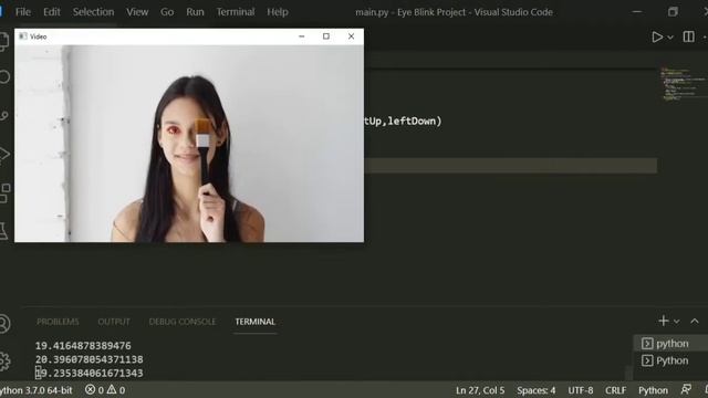Eye Blink Counter Python OpenCv Project in Hindi | Computer Vision Project