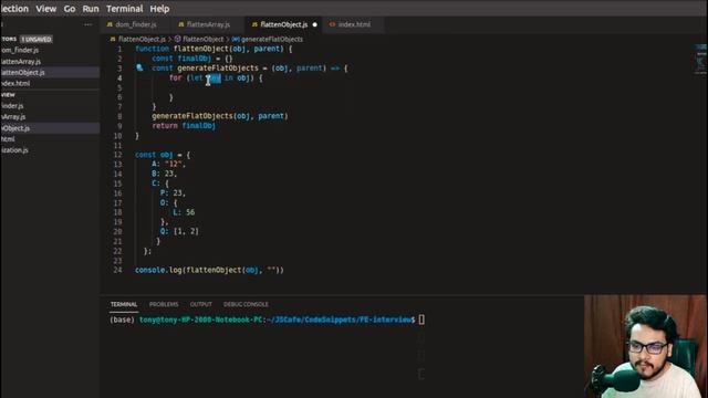 Q4 Flatten Deeply Nested Object | Adobe Frontend Interview Questions | Javascript Questions