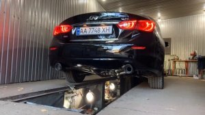 Infiniti Q50 звук выхлопной, прямоток, спортивный выхлоп