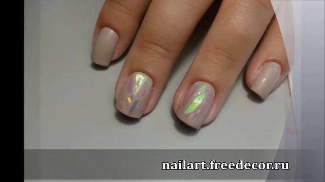 Дизайн ногтей - Битое стекло и черный слайдер смотреть онлайн