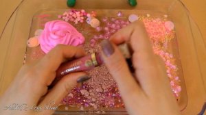 ASMR Slime ??? Mixing ”Pink RABBIT” makeup, Eyeshadow, glitter into slime. Satisfying slime video.