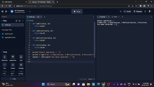 How to Make Simple Calculator in Python (Using functions and if-else statements) | Python Tutorial