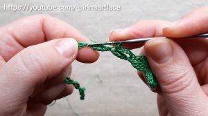 Кайма с листьями крючком