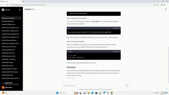 pip install opencv offline