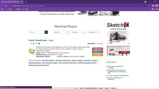 how to install Sketchup round corner plugin in Hindi #roundcorner #roundcornerplugin #sketchup смотреть онлайн