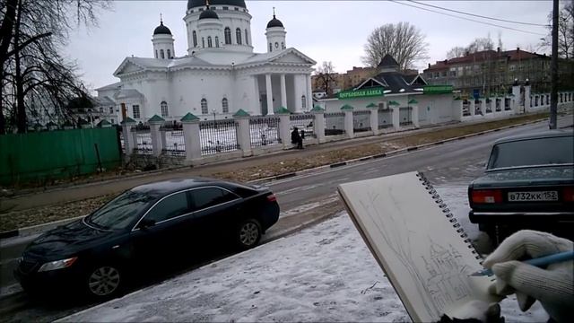 Веселые выходные. Артохота в городе. Рисуем Ярмарочный собор.mp4