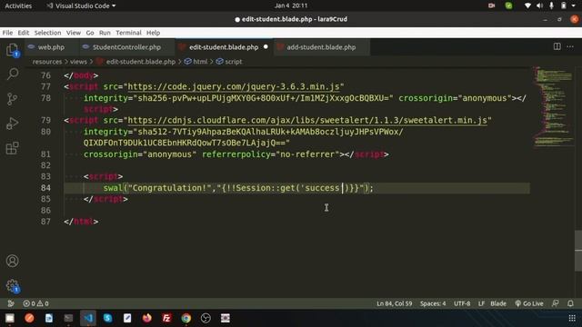 Laravel Sweet Alert | Laravel 9 Tutorial | Learning Points