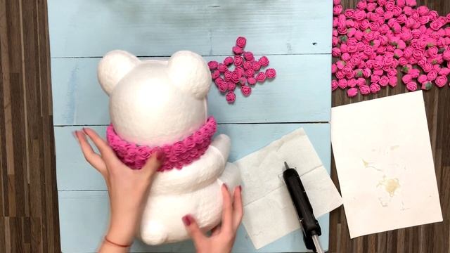 DIY: МЕДВЕДЬ ИЗ РОЗ СВОИМИ РУКАМИ|| МИШКА ИЗ ФОАМИРАНА || ЛУЧШИЙ ПОДАРОК ДЕВУШКЕ