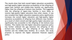 The impact of family class differences on the higher education accessibility of offspring Evidence