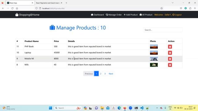 Class 4 React JS Pagination and Search - React Ecommerce Project